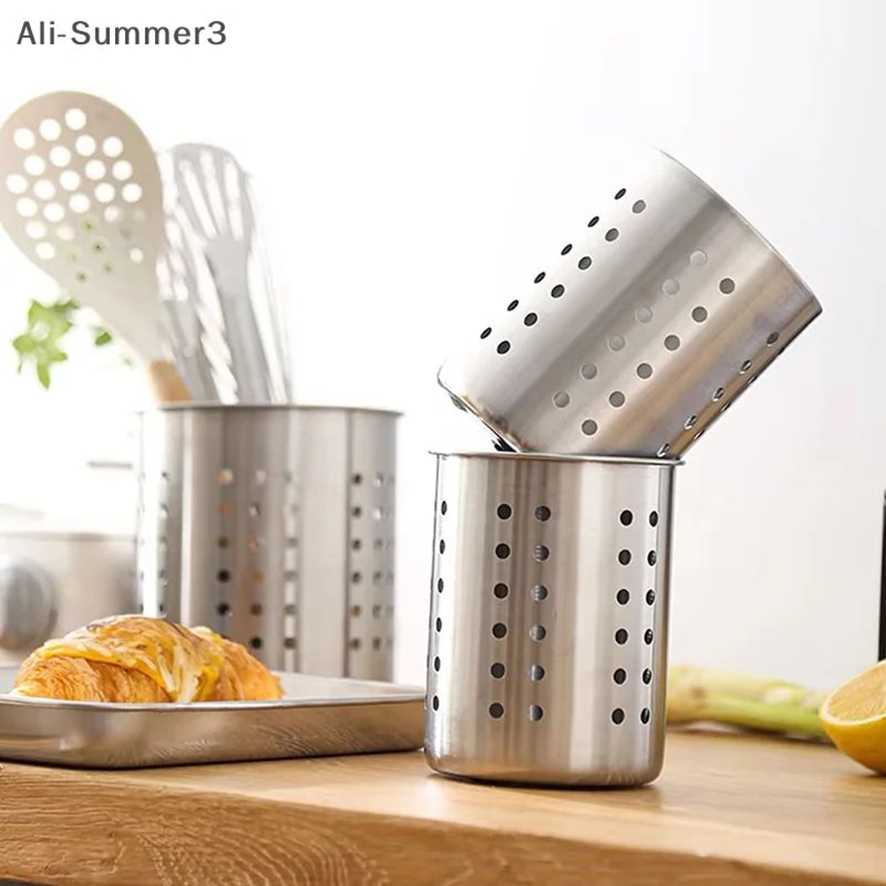 Stainless Steel Cutlery Holder Drainage Utensil Organizer For Spoons Forks Chopsticks 4