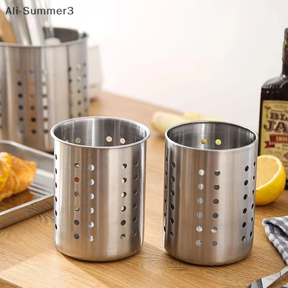 Stainless Steel Cutlery Holder Drainage Utensil Organizer For Spoons Forks Chopsticks 5