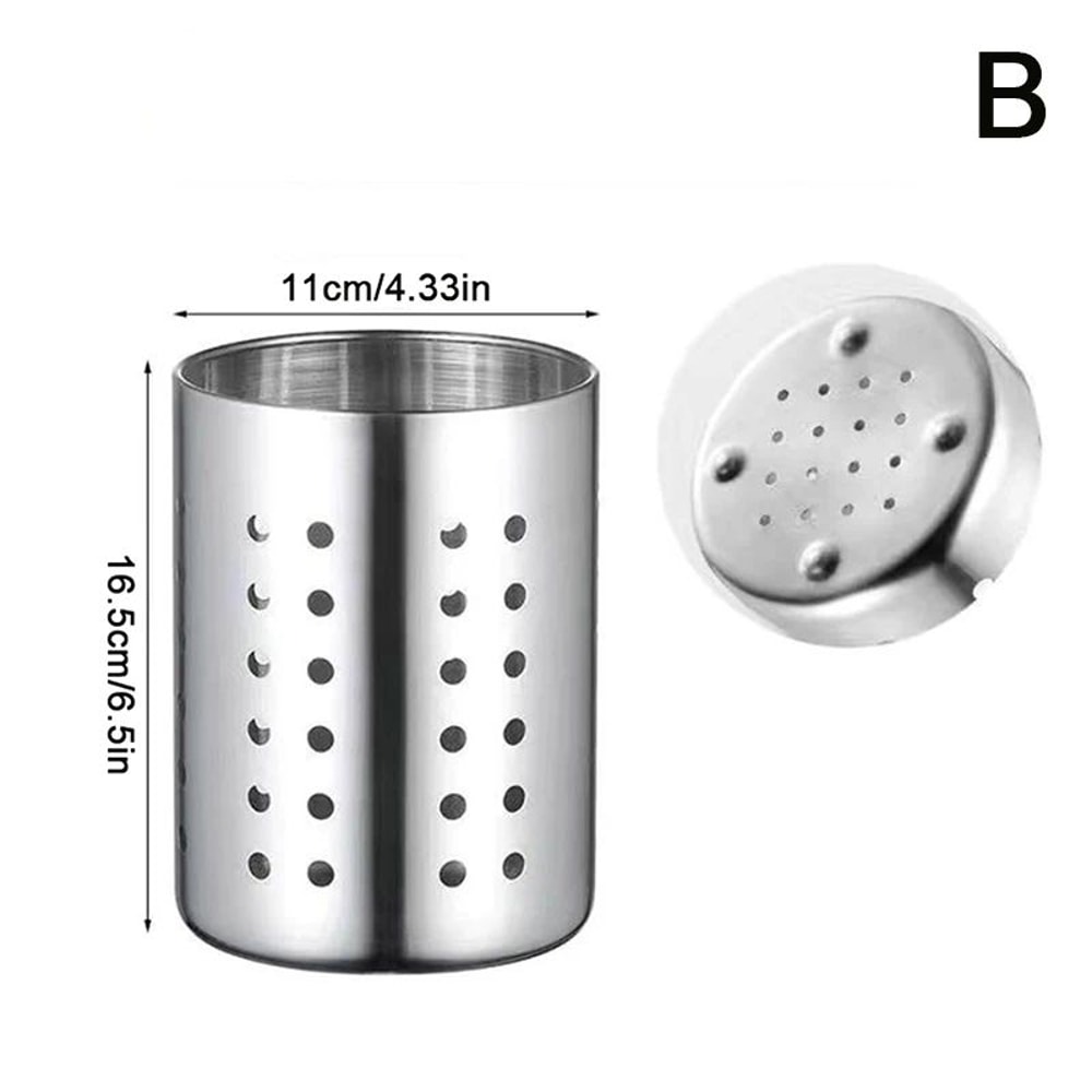 Stainless Steel Cutlery Holder Drainage Utensil Organizer For Spoons Forks Chopsticks 7