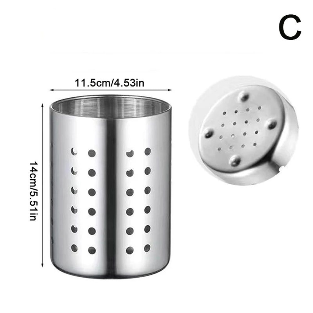 Stainless Steel Cutlery Holder Drainage Utensil Organizer For Spoons Forks Chopsticks 8