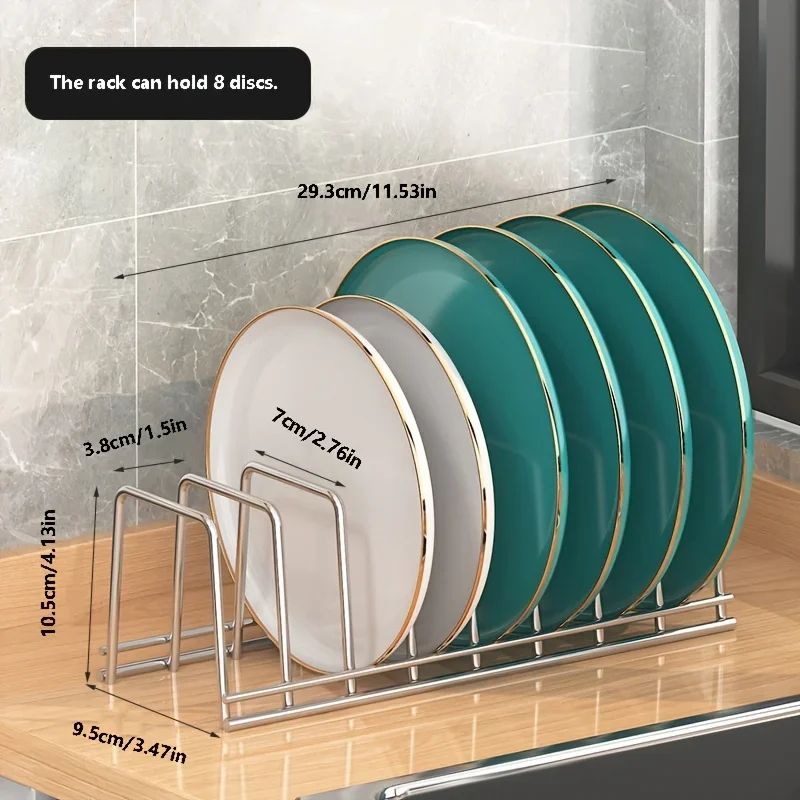 Expandable Small Dish Drainer Rack Metal Kitchen Plate Holder With Drip Tray 2