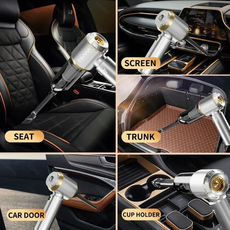CENRR Cordless Handheld Car Vacuum Cleaner 998000PA Portable Wireless Cleaning Machine 4
