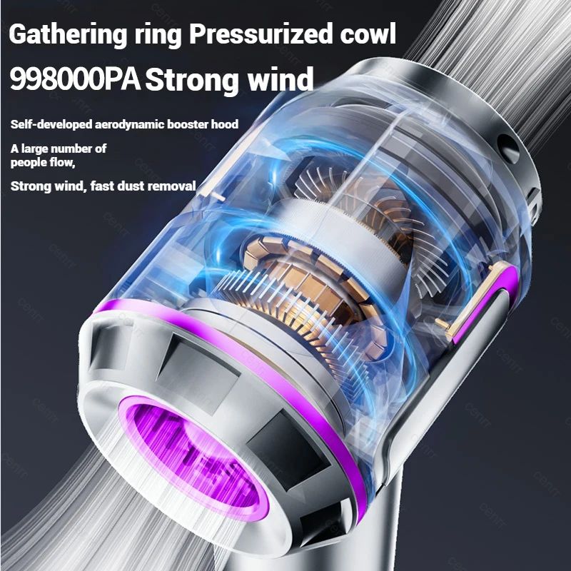 Mini Cordless Car Vacuum Cleaner 998000PA Portable Handheld Blower Dust Cleaner 4