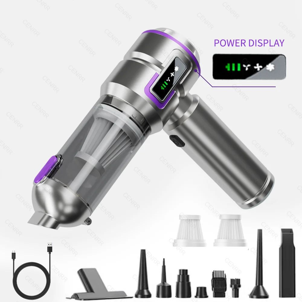 Mini Cordless Car Vacuum Cleaner 998000PA Portable Handheld Blower Dust Cleaner 7