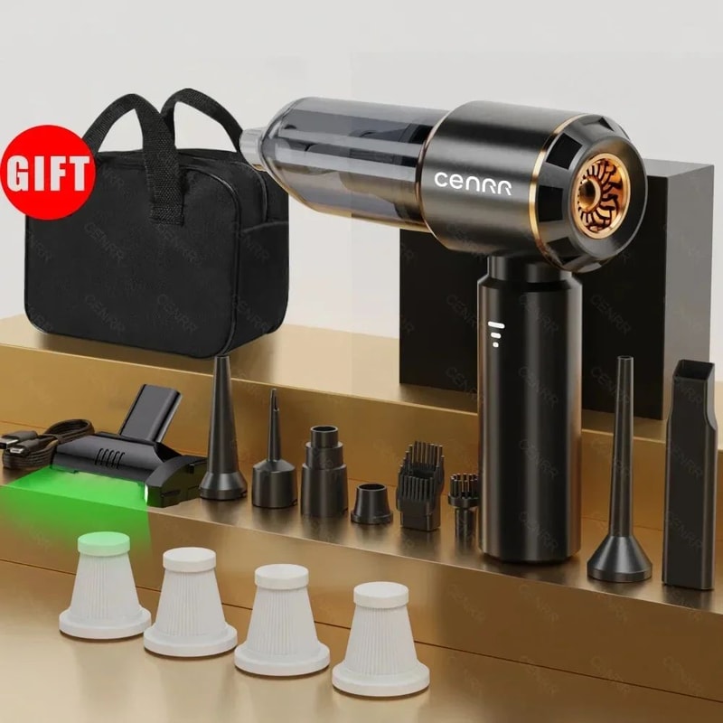 CENRR 998000PA Cordless Car Vacuum Cleaner Portable Handheld Blower Wireless Dust Cleaner 8