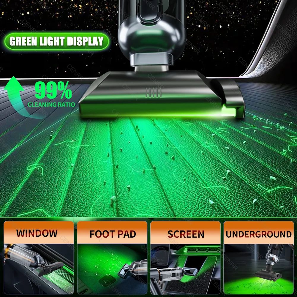 CENRR Mini Cordless Car Vacuum Cleaner 998000PA Portable Handheld Blower Wireless Dust Cleaner 2