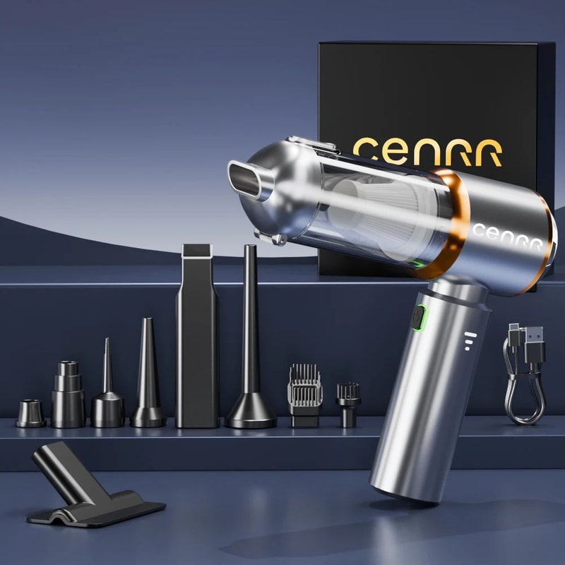 CENRR Mini Cordless Car Vacuum Cleaner 998000PA Portable Handheld Blower Wireless Dust Cleaner 6