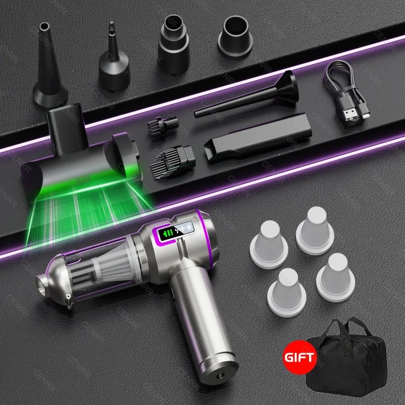 Mini Cordless Car Vacuum Cleaner 998000PA Portable Handheld Blower Wireless Dust Cleaner 8