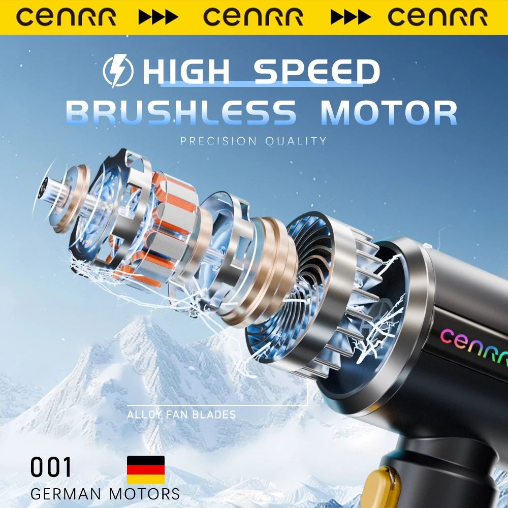CENRR 7500mAh Cordless Car Vacuum Cleaner Portable Handheld Air Blower Battery Display Cleaner 1