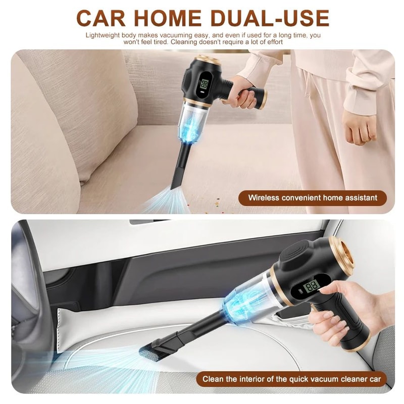 BELIBUY Cordless Handheld Vacuum Cleaner HighPower USB Rechargeable Car Home Cleaner 1