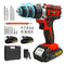 21V Lithium Cordless Electric Drill Set MultiFunction Power Screwdriver Home DIY Tool Kit 6
