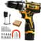 21V Lithium Cordless Electric Drill Set MultiFunction Power Screwdriver Home DIY Tool Kit 10