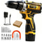 21V Lithium Cordless Electric Drill Set MultiFunction Power Screwdriver Home DIY Tool Kit 10