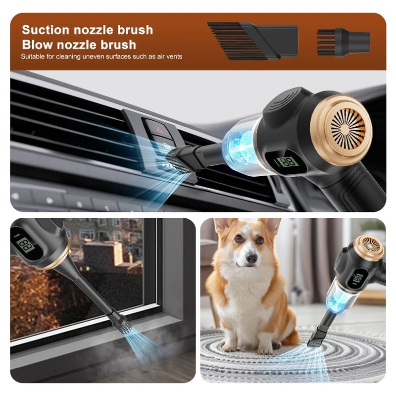 BELIBUY 2in1 Cordless Car Vacuum Cleaner Blower Portable HighSuction Dust Cleaner 2
