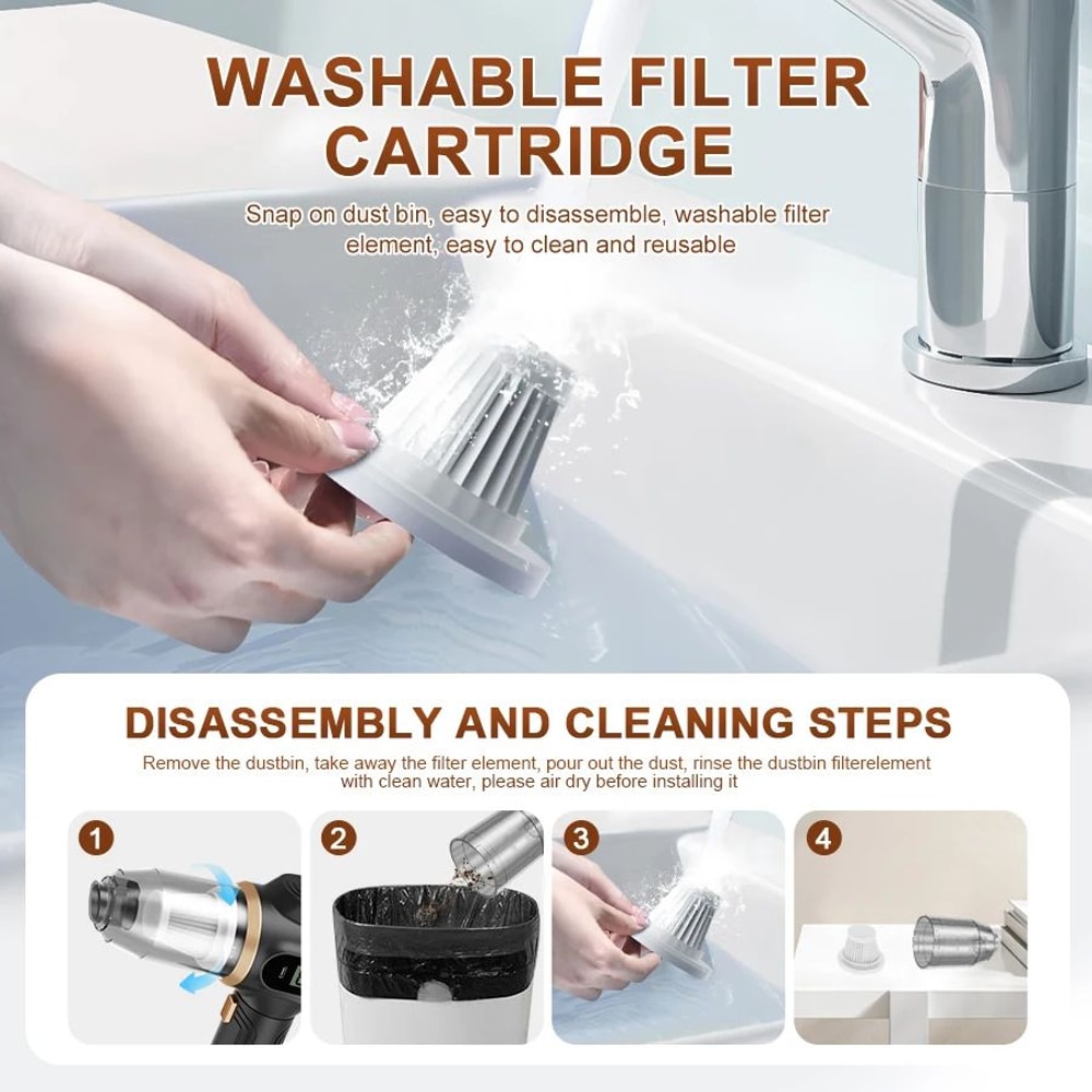 BELIBUY 2in1 Cordless Car Vacuum Cleaner Blower Portable HighSuction Dust Cleaner 3