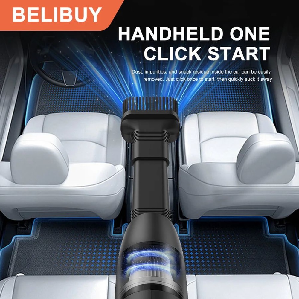 BELIBUY Portable Wireless Car Vacuum Cleaner HighPower Mini Carpet Home Cleaner 3