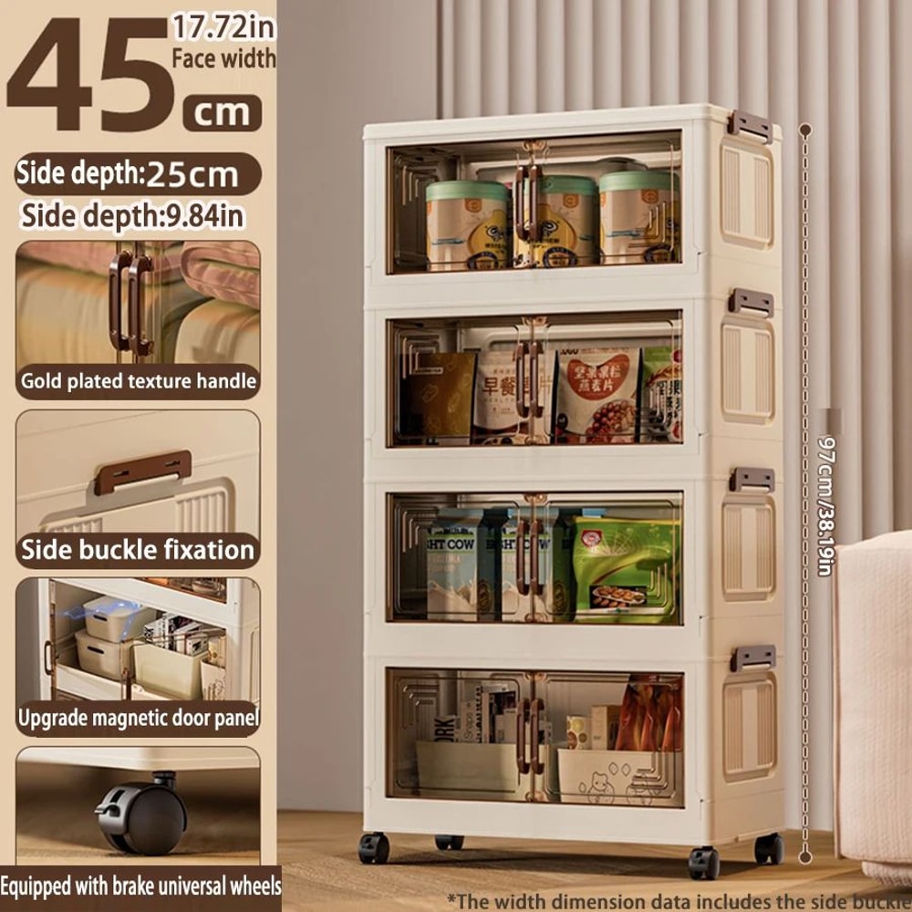Multifunction Folding Storage Cabinet Large Capacity Dustproof Wardrobe Organizer 9