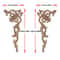 Elegant Rose Wood Carving Applique Set 2pcs European Floral Cabinet Furniture Decor Trim 21
