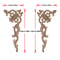 Elegant Rose Wood Carving Applique Set 2pcs European Floral Cabinet Furniture Decor Trim 21