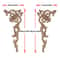 Elegant Rose Wood Carving Applique Set 2pcs European Floral Cabinet Furniture Decor Trim 22