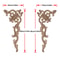 Elegant Rose Wood Carving Applique Set 2pcs European Floral Cabinet Furniture Decor Trim 22