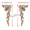 Elegant Rose Wood Carving Applique Set 2pcs European Floral Cabinet Furniture Decor Trim 23