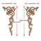 Elegant Rose Wood Carving Applique Set 2pcs European Floral Cabinet Furniture Decor Trim 23