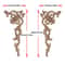 Elegant Rose Wood Carving Applique Set 2pcs European Floral Cabinet Furniture Decor Trim 24