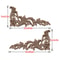 Elegant Rose Wood Carving Applique Set 2pcs European Floral Cabinet Furniture Decor Trim 26