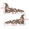Elegant Rose Wood Carving Applique Set 2pcs European Floral Cabinet Furniture Decor Trim 27