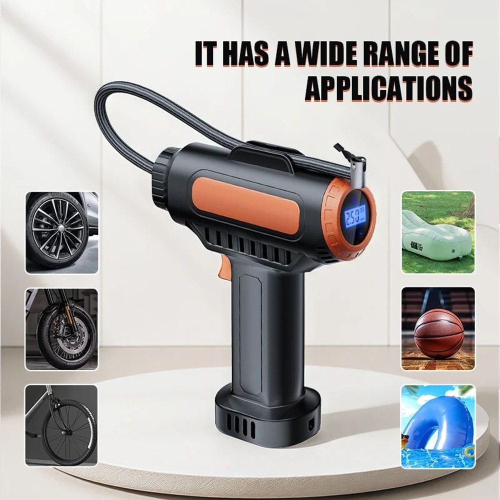 Wireless Portable Tire Inflator Pump With LED Display For Car Bike Motorcycle 2