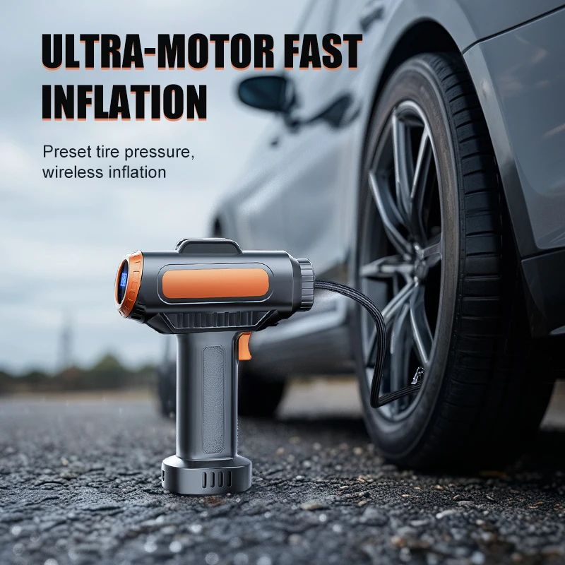 Wireless Portable Tire Inflator Pump With LED Display For Car Bike Motorcycle 5