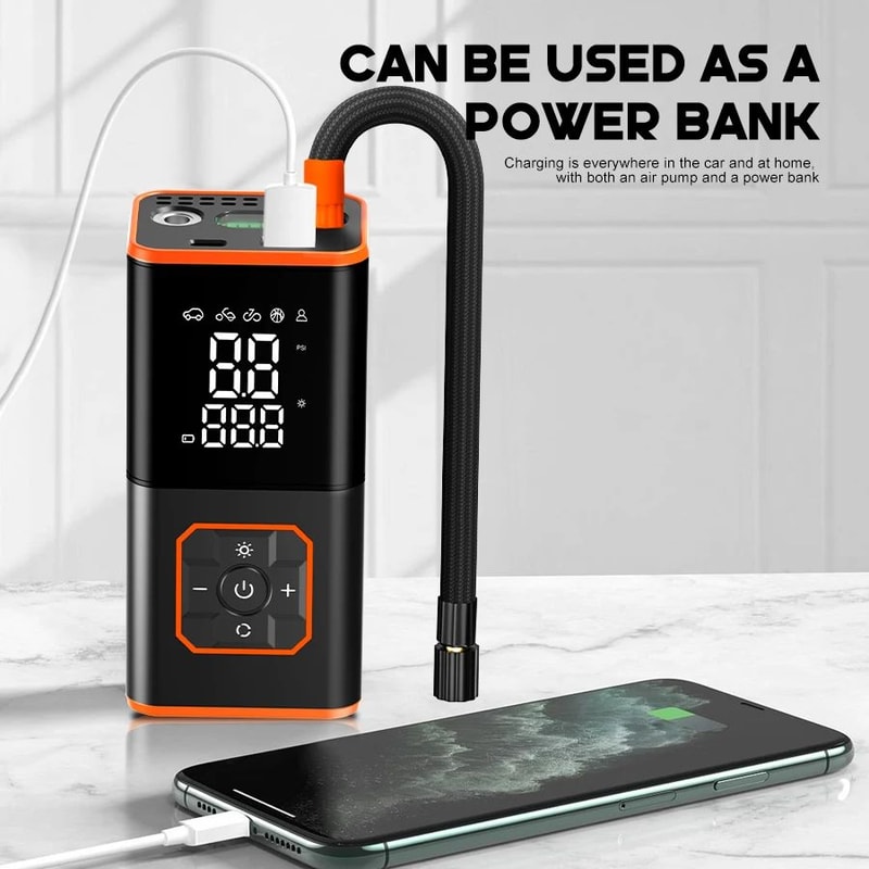 Portable ABS Car Tire Inflator Air Compressor With LCD Display Auto ShutOff 2