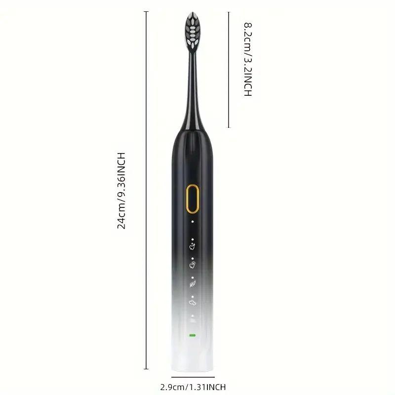 Rechargeable Electric Toothbrush Waterproof Sonic Rotary Teeth Cleaning Brush With 10 Replacement