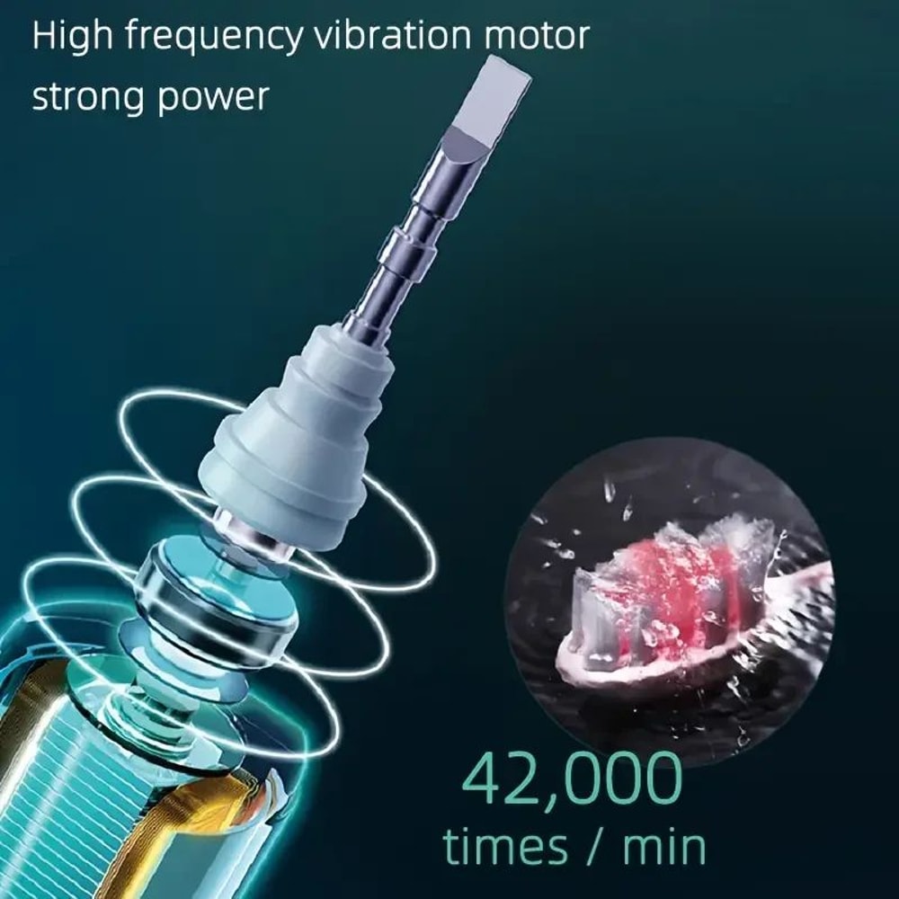 Rechargeable Electric Toothbrush Waterproof Sonic Rotary Teeth Cleaning Brush With 10 Replacement