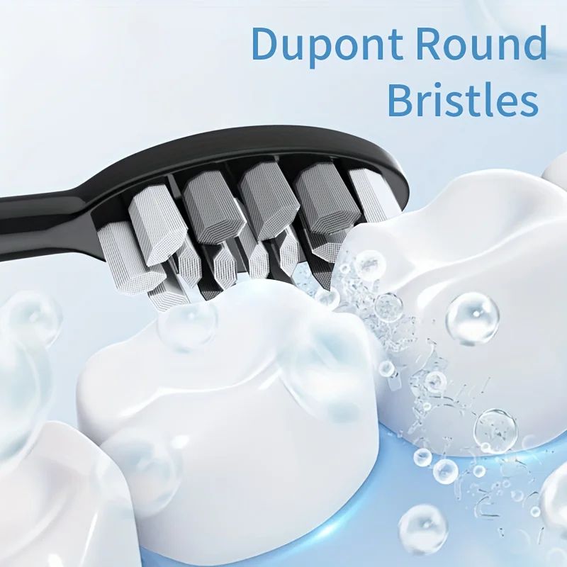 Rechargeable Electric Toothbrush Waterproof Sonic Rotary Teeth Cleaning Brush With 10 Replacement