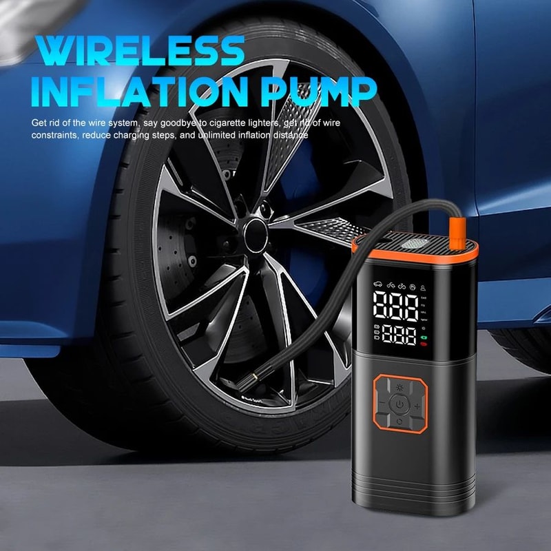 Portable Tire Inflator Air Compressor Wireless Car Tire Pump With LCD Display Auto ShutOff 1