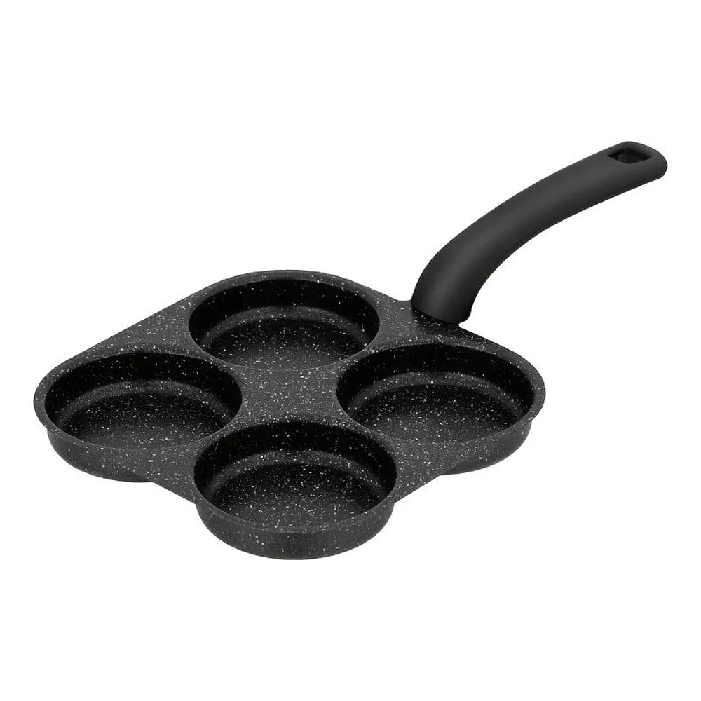 NonStick Four Hole Omelette Frying Pan Medical Stone Egg Burger Breakfast Cooker 1