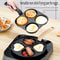 NonStick Four Hole Omelette Frying Pan Medical Stone Egg Burger Breakfast Cooker 5
