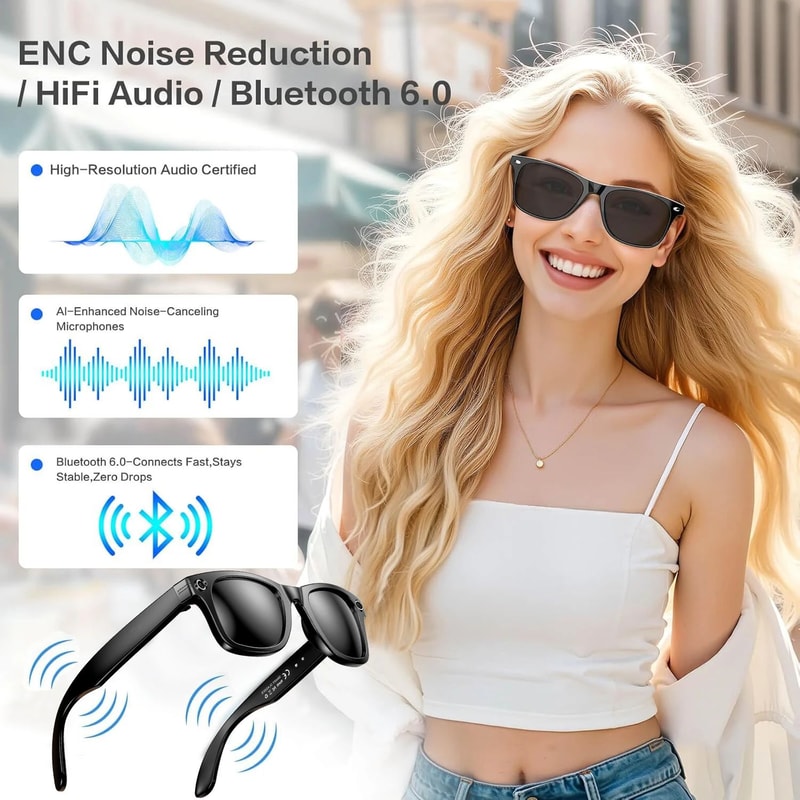 AI Smart Glasses With Camera Bluetooth 4K Translation Sunglasses With ChatGPT Voice Assistant 3