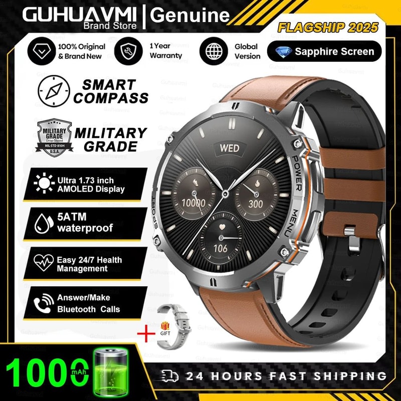 TRex 3 Military Smart Watch GPS AMOLED Bluetooth Call Sports Fitness Tracker 11