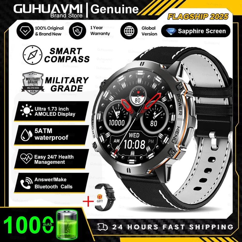 TRex 3 Military Smart Watch GPS AMOLED Bluetooth Call Sports Fitness Tracker 12