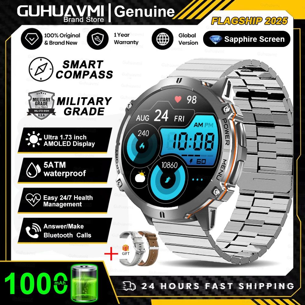 TRex 3 Military Smart Watch GPS AMOLED Bluetooth Call Sports Fitness Tracker 15