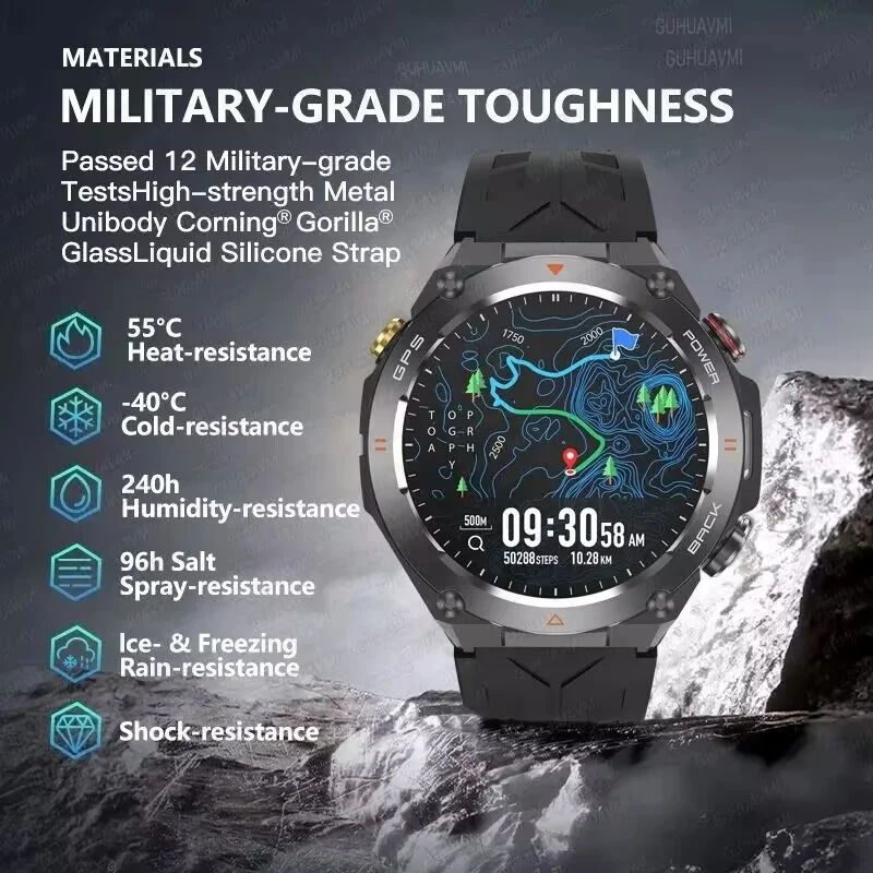 2025 AMOLED GPS Smart Watch Bluetooth Call Waterproof Fitness Tracker For Men Women 4