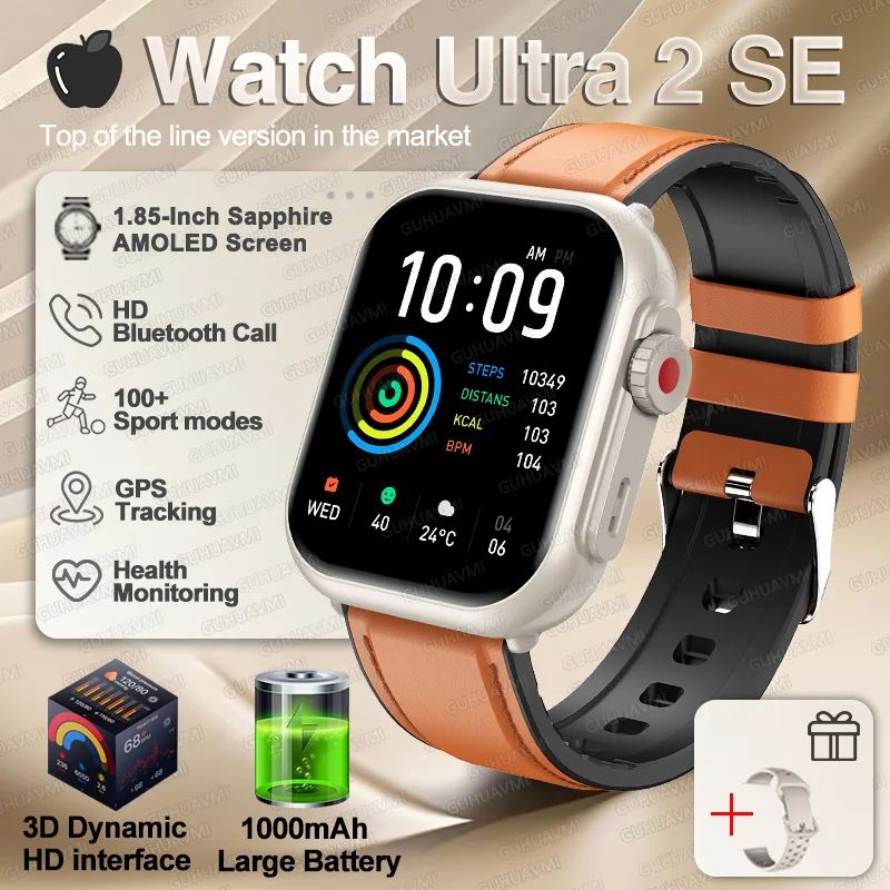 Ultra 2 SE AMOLED Smart Watch GPS Bluetooth Call Waterproof Fitness Tracker For Men Women 13