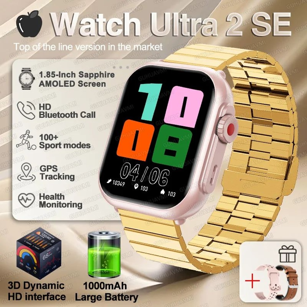 Ultra 2 SE AMOLED Smart Watch GPS Bluetooth Call Waterproof Fitness Tracker For Men Women 19