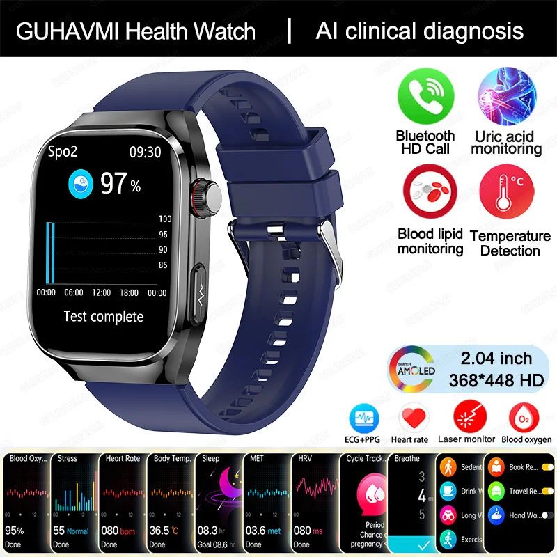 2025 Health Smart Watch AMOLED Bluetooth Call Fitness Tracker With ECG Wellness Monitoring 9