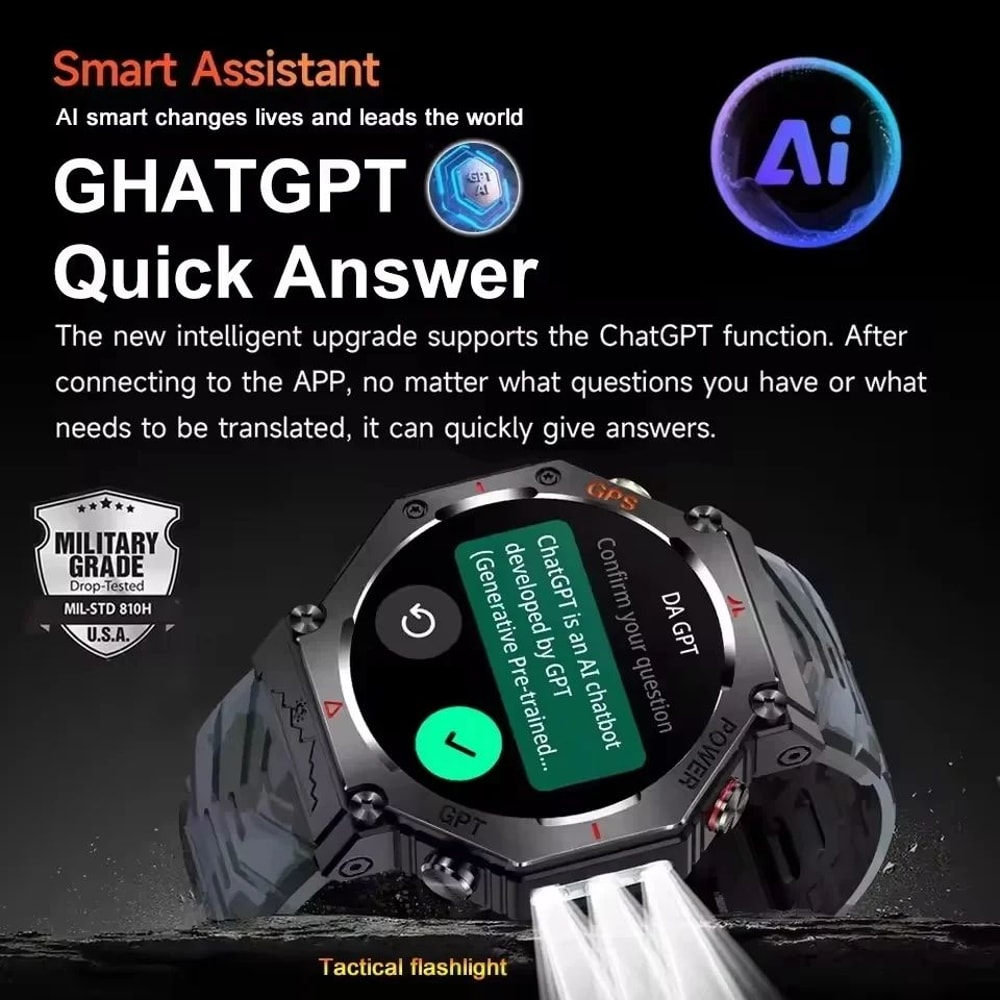 TRex 3 Ultra GPS Military Smart Watch AMOLED Waterproof Sports Fitness Tracker With Bluetooth Call 3