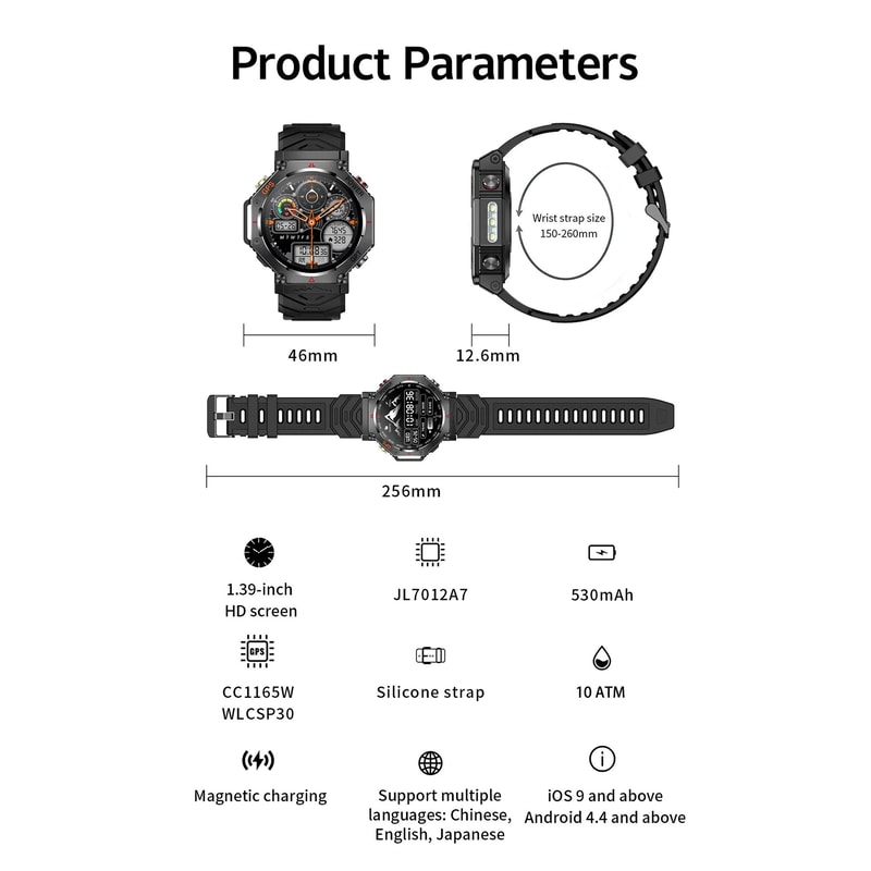 TRex 3 Ultra GPS Military Smart Watch AMOLED Waterproof Sports Fitness Tracker With Bluetooth Call 7
