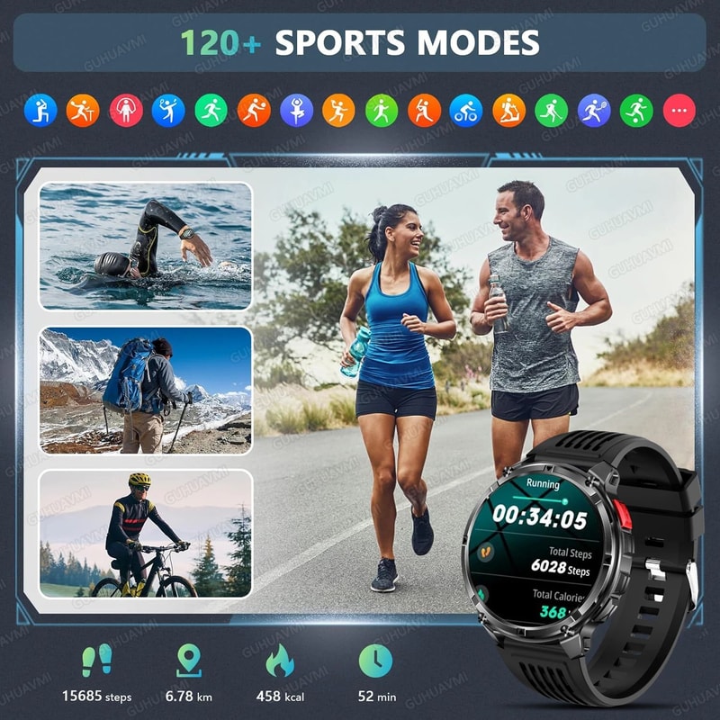 2026 TRex3 Pro GPS Smart Watch Military Waterproof AMOLED Fitness Tracker With Bluetooth Call 4